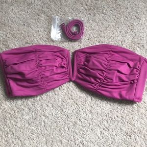 Seafolly Ruched Bandeau Top in Berry US 8/AUS 12